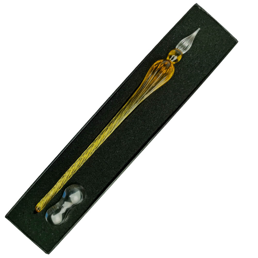 Pena de Vidro Para Caligrafia Amarela