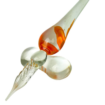 Pena de Vidro Para Caligrafia Floral Vermelha