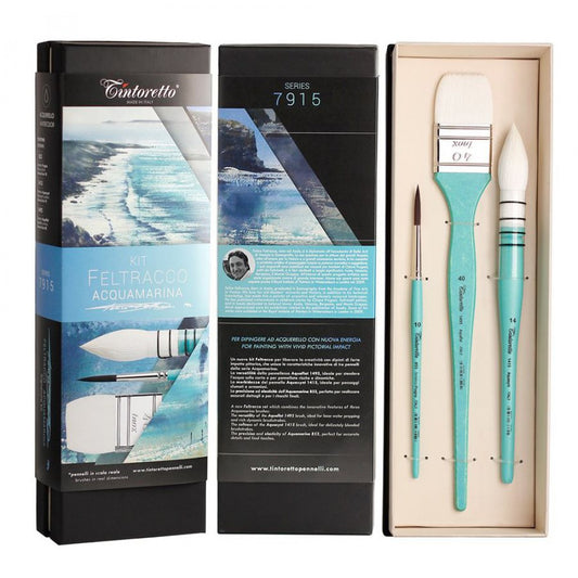Estojo Pincel Tintoretto Feltracco Acquamarina