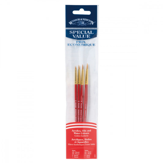 Kit Pincéis Winsor & Newton Golden Synthetic 4 Unidades