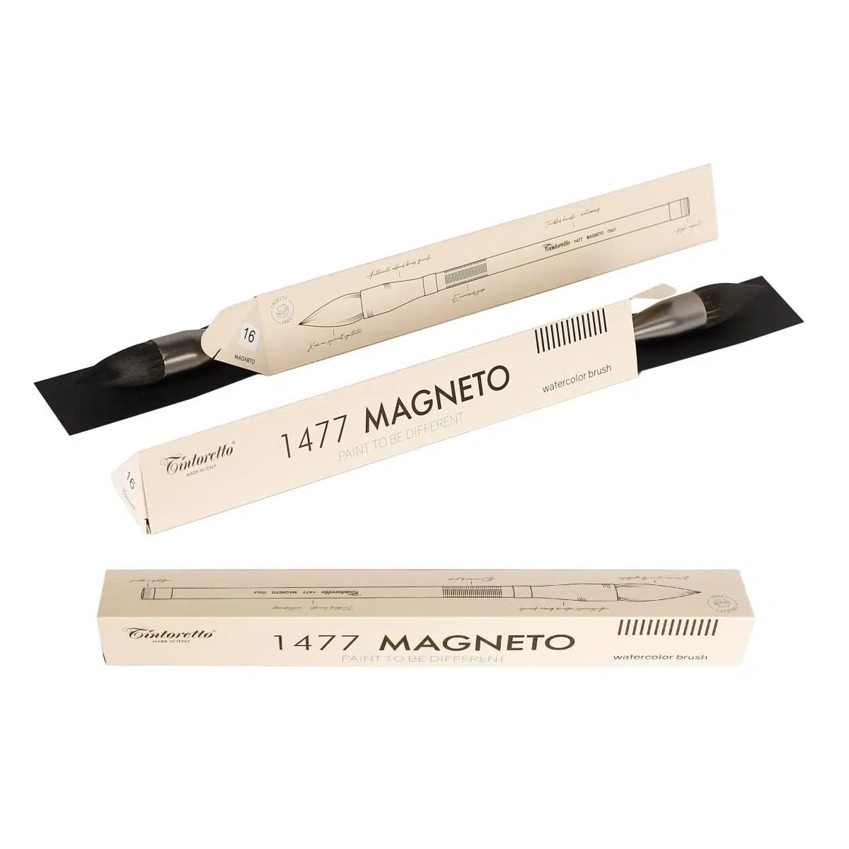 Pincel Aquarela Profissional Tintoretto Magneto Sintético Redondo 1477 3/0