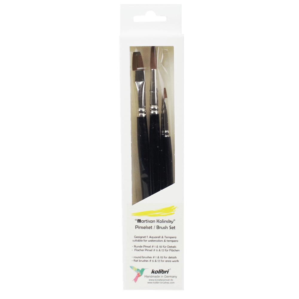 Kit de Pincéis Kolibri 4 Peças Para Aquarela SKI4