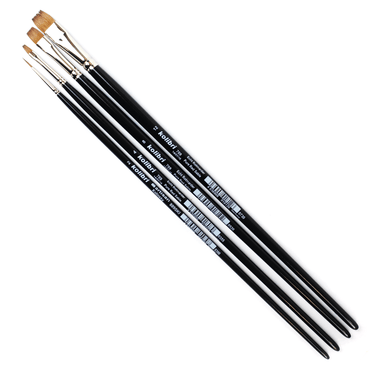 Kit de Pincéis Kolibri 4 Peças Kolinsky Para Óleo e Acrílico PB8000A