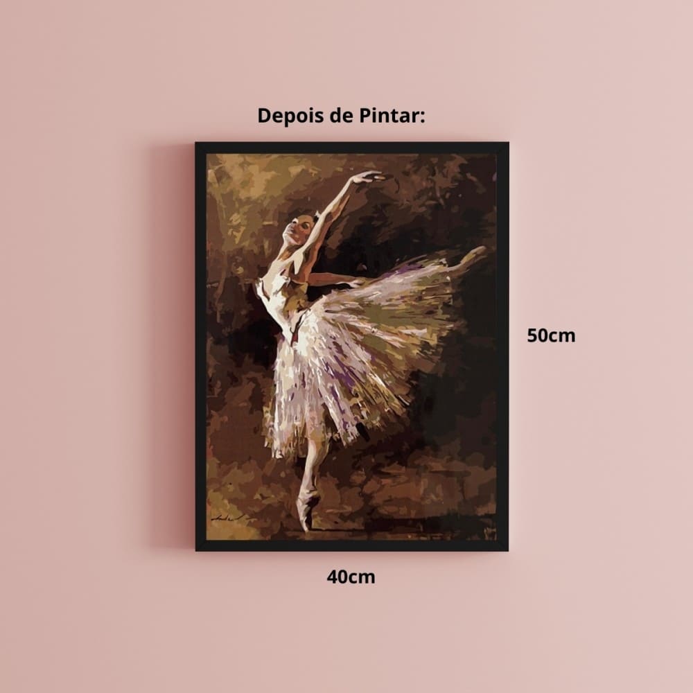 conjunto pintura numerada arte terapia 40x50cm bailarina