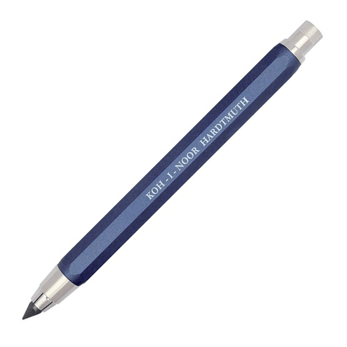 Koh-i-Noor 5340 Portamina Metallica 5,6 Mm - Corpo In Alluminio Con Temperamatite Integrato, Blu