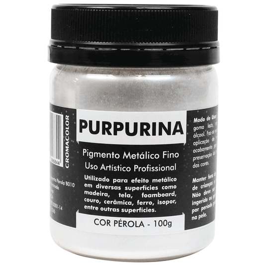 Purpurina em Pó Pérola 100g Cromacolor