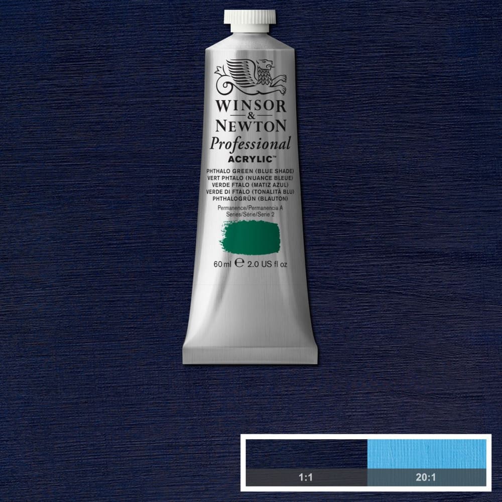 Tinta Acrílica Professional Winsor & Newton 60ml S2 515 Phthalo Blue (Green Shade)