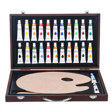 Estojo Tinta Acrílica Premium Box Sinoart 34 Peças