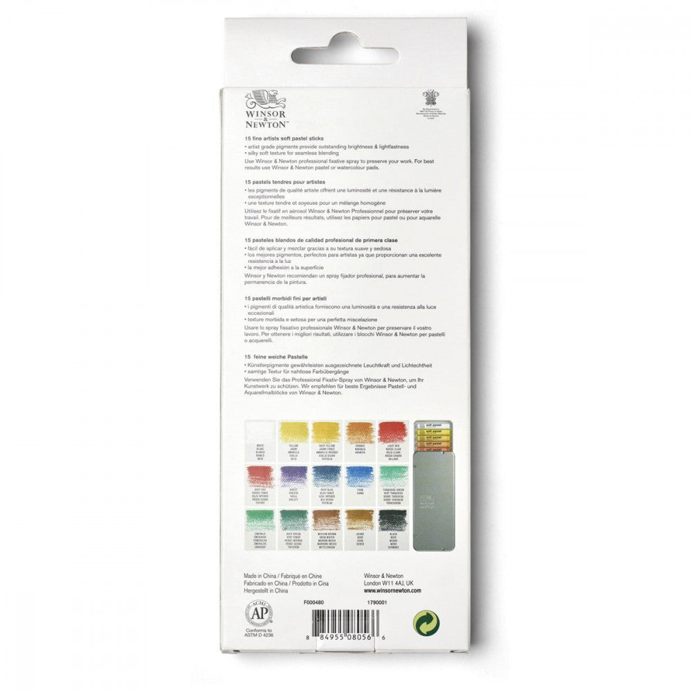 Estojo Pastel Seco Soft Winsor & Newton 15 Cores