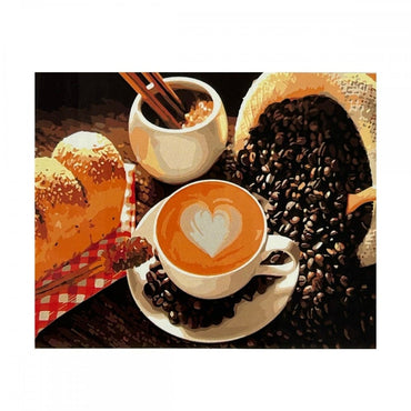 conjunto pintura numerada arte terapia 40x50cm café da tarde