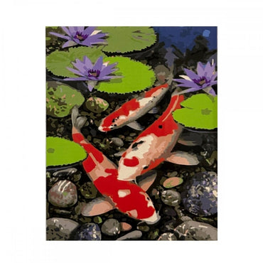 conjunto pintura numerada arte terapia 40x50cm carpas