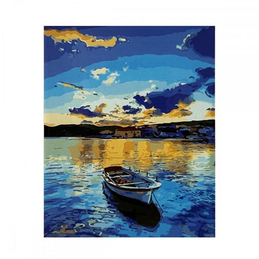 conjunto pintura numerada arte terapia 40x50cm céu azul