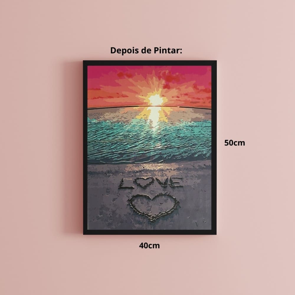 conjunto pintura numerada arte terapia 40x50cm love