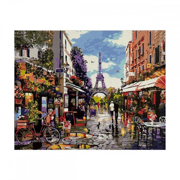 conjunto pintura numerada arte terapia 40x50cm tarde em paris