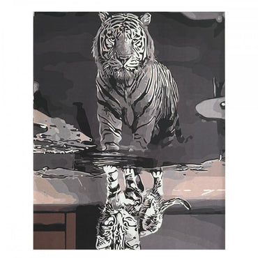 conjunto pintura numerada arte terapia 40x50cm tigre