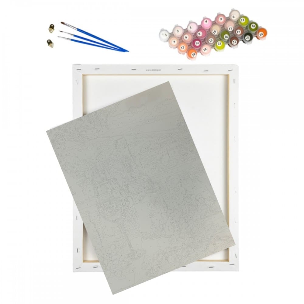 conjunto pintura numerada arte terapia 40x50cm vinho verde