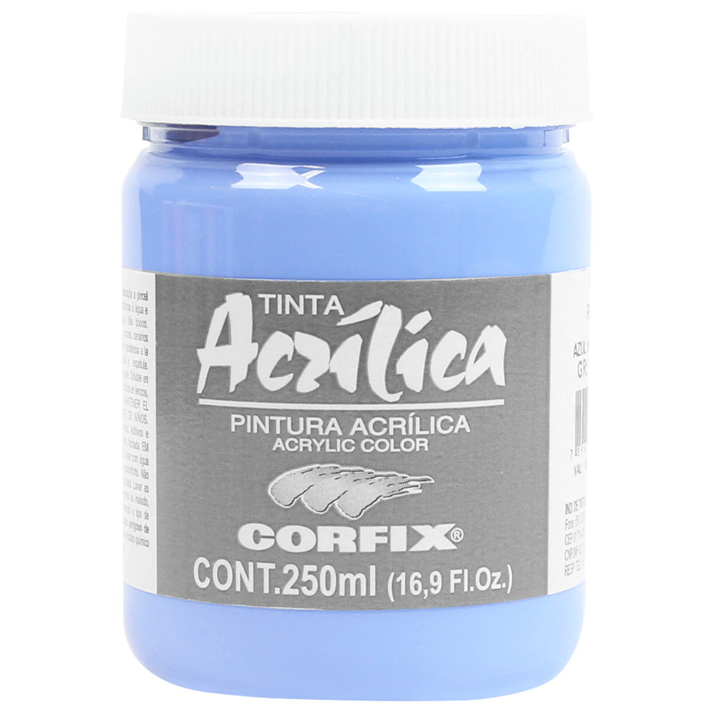 Tinta Acrílica Corfix 250ml 108 Azul Hortência G1