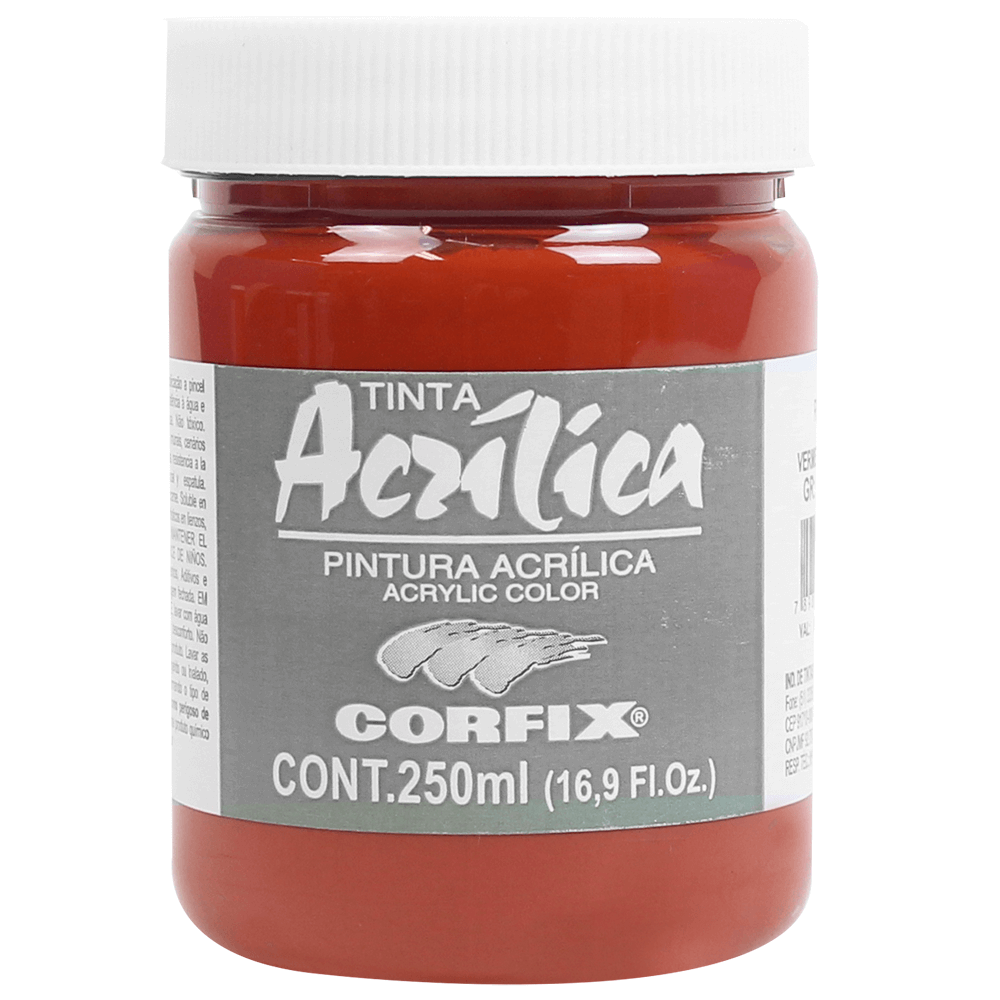 Tinta Acrílica Corfix 250ml 166 Vermelho Veneza G1
