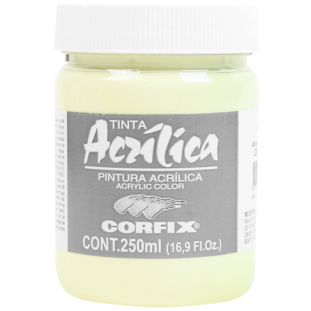 Tinta Acrílica Corfix 250ml 46 Amarelo Brilhante Claro G1