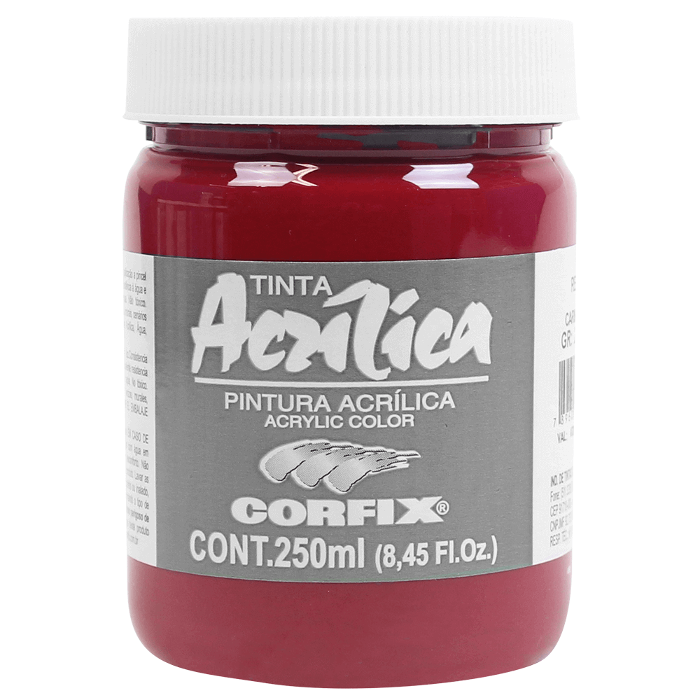 Tinta Acrílica Corfix 250ml 59 Carmim G2
