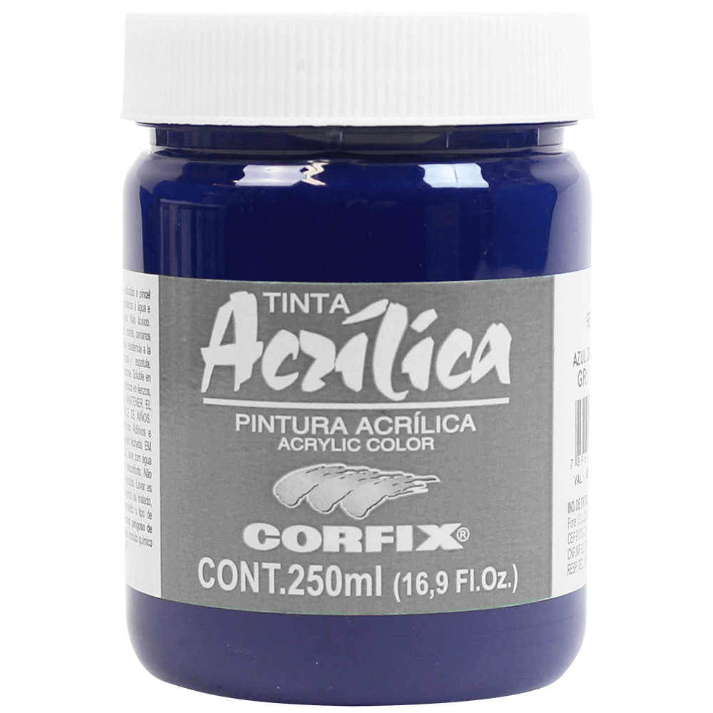 Tinta Acrílica Corfix 250ml 69 Azul da Prússia G1