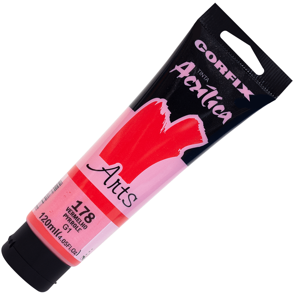 Tinta Acrílica Corfix Arts 120ml 178 Vermelho Pyrrole G1