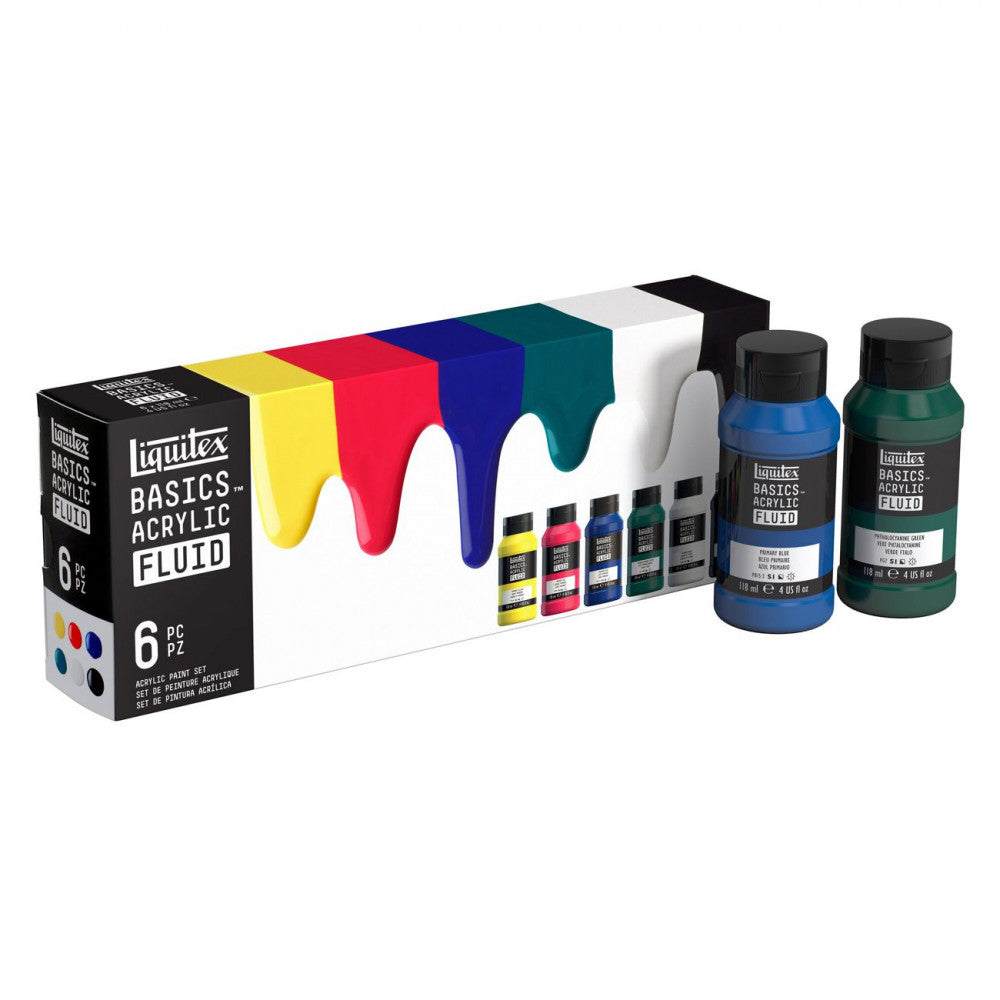 Tinta Acrílica Fluída Liquitex Basics 118ml 6 Cores