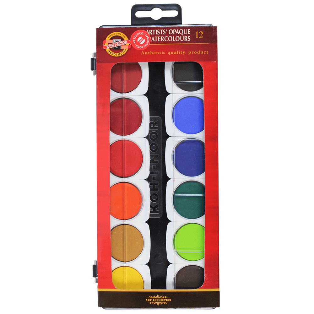 Aquarela em Pastilha Koh-I-Noor 12 Cores
