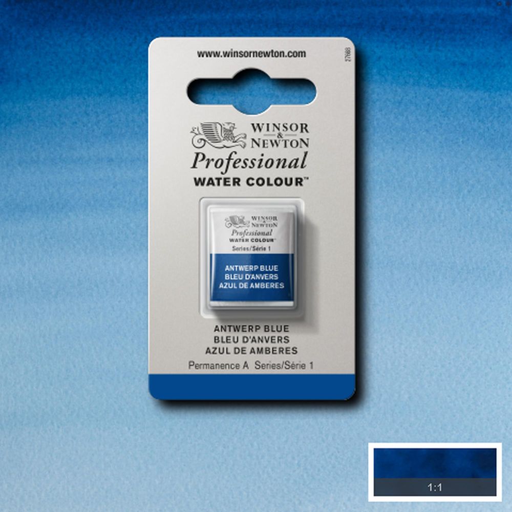 Tinta Aquarela Profissional Winsor & Newton Pastilha S1 010 Antwerp Blue