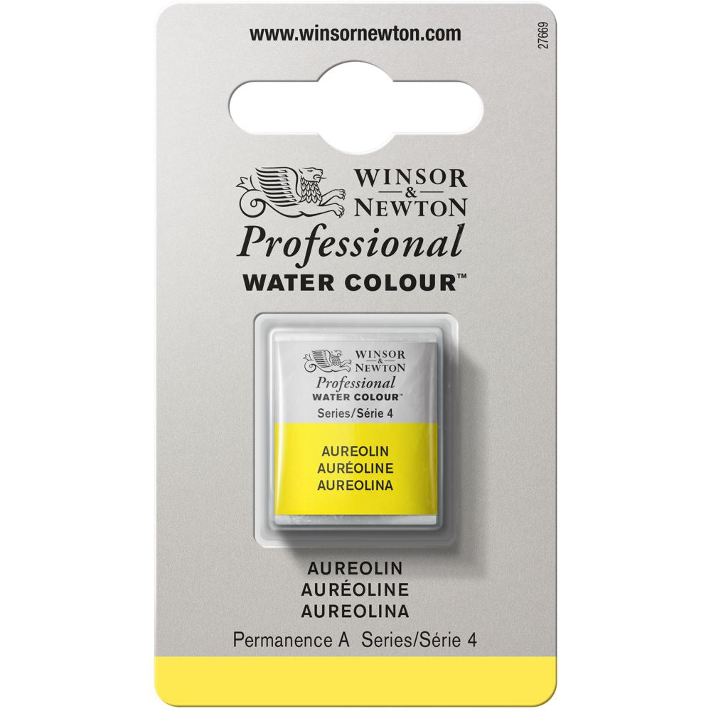Tinta Aquarela Profissional Winsor & Newton Pastilha S4 016 Aureolin
