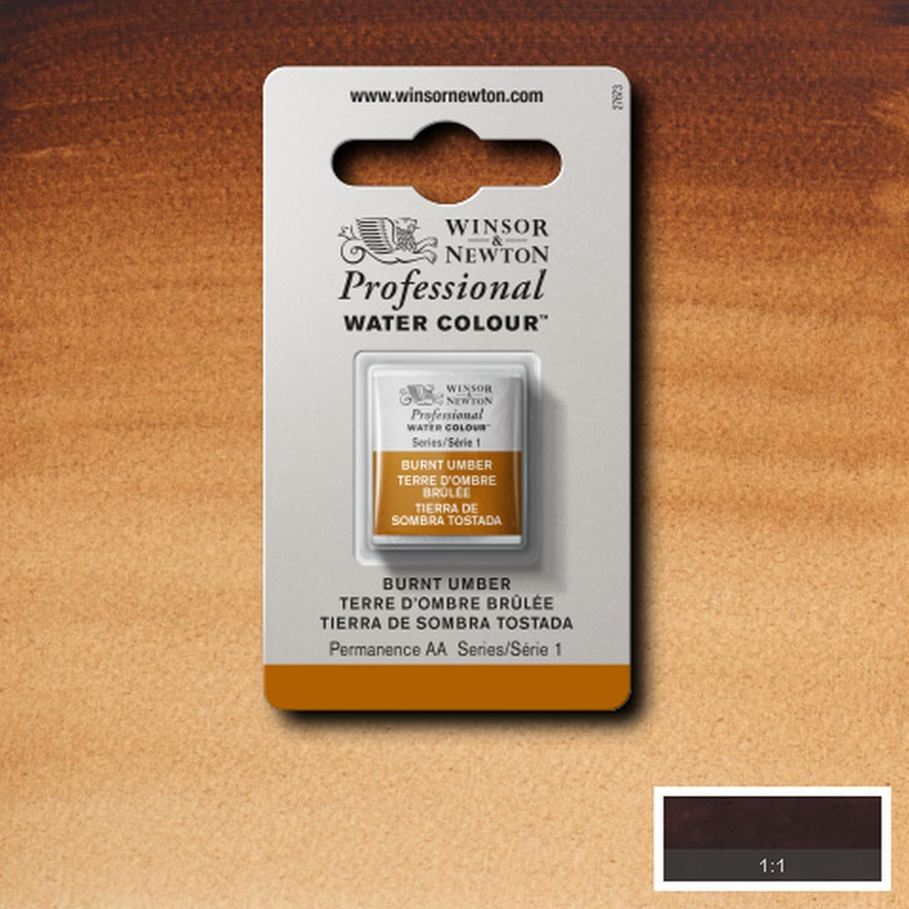 Tinta Aquarela Profissional Winsor & Newton Pastilha S1 076 Burnt Umber