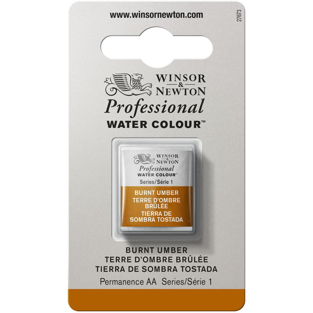 Tinta Aquarela Profissional Winsor & Newton Pastilha S1 076 Burnt Umber