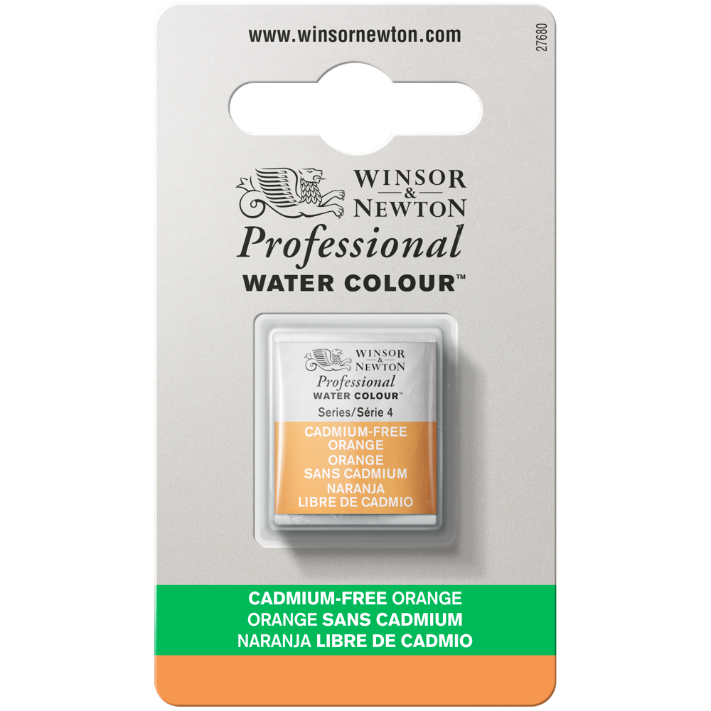 Tinta Aquarela Profissional Winsor & Newton Pastilha S4 899 Cadmium-Free Orange