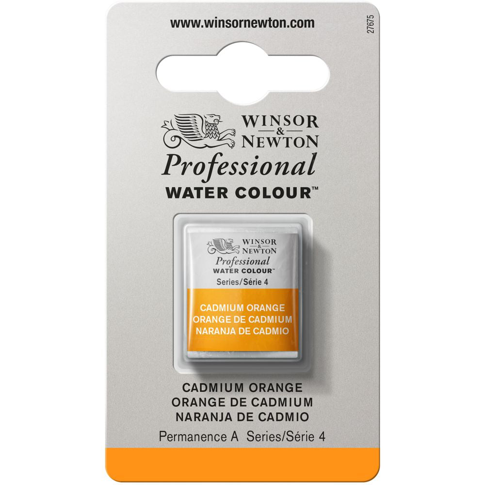 Tinta Aquarela Profissional Winsor & Newton Pastilha S4 089 Cadmium Orange