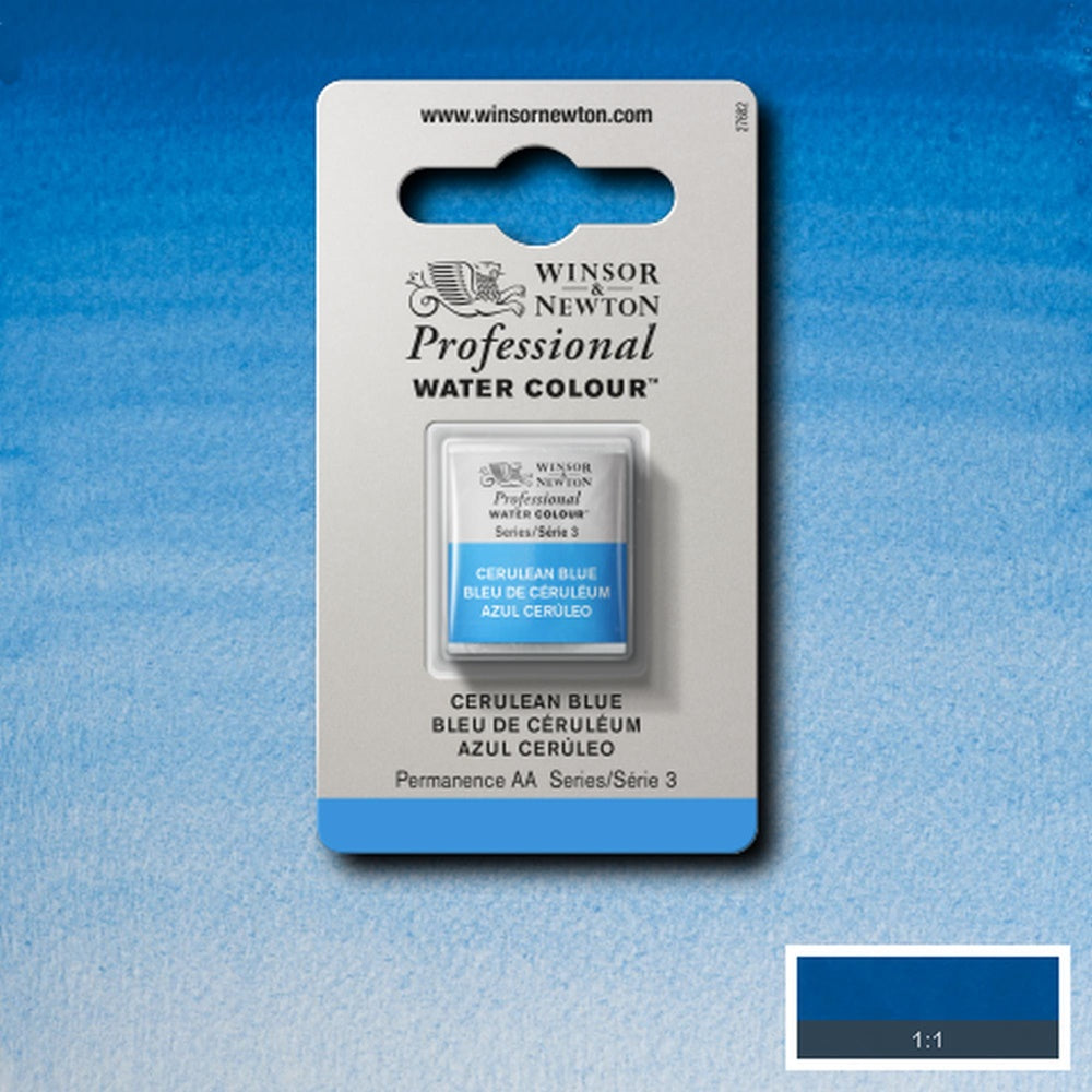 Tinta Aquarela Profissional Winsor & Newton Pastilha S3 137 Cerulean Blue