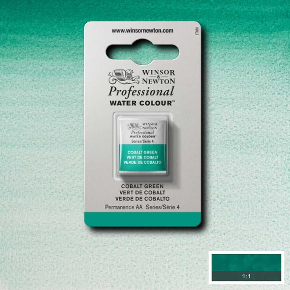 Tinta Aquarela Profissional Winsor & Newton Pastilha S4 184 Cobalt Green