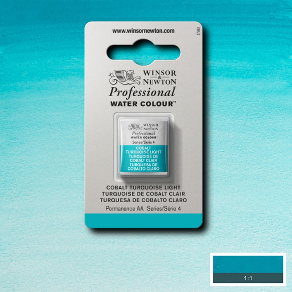 Tinta Aquarela Profissional Winsor & Newton Pastilha S4 191 Cobalt Turquoise Light