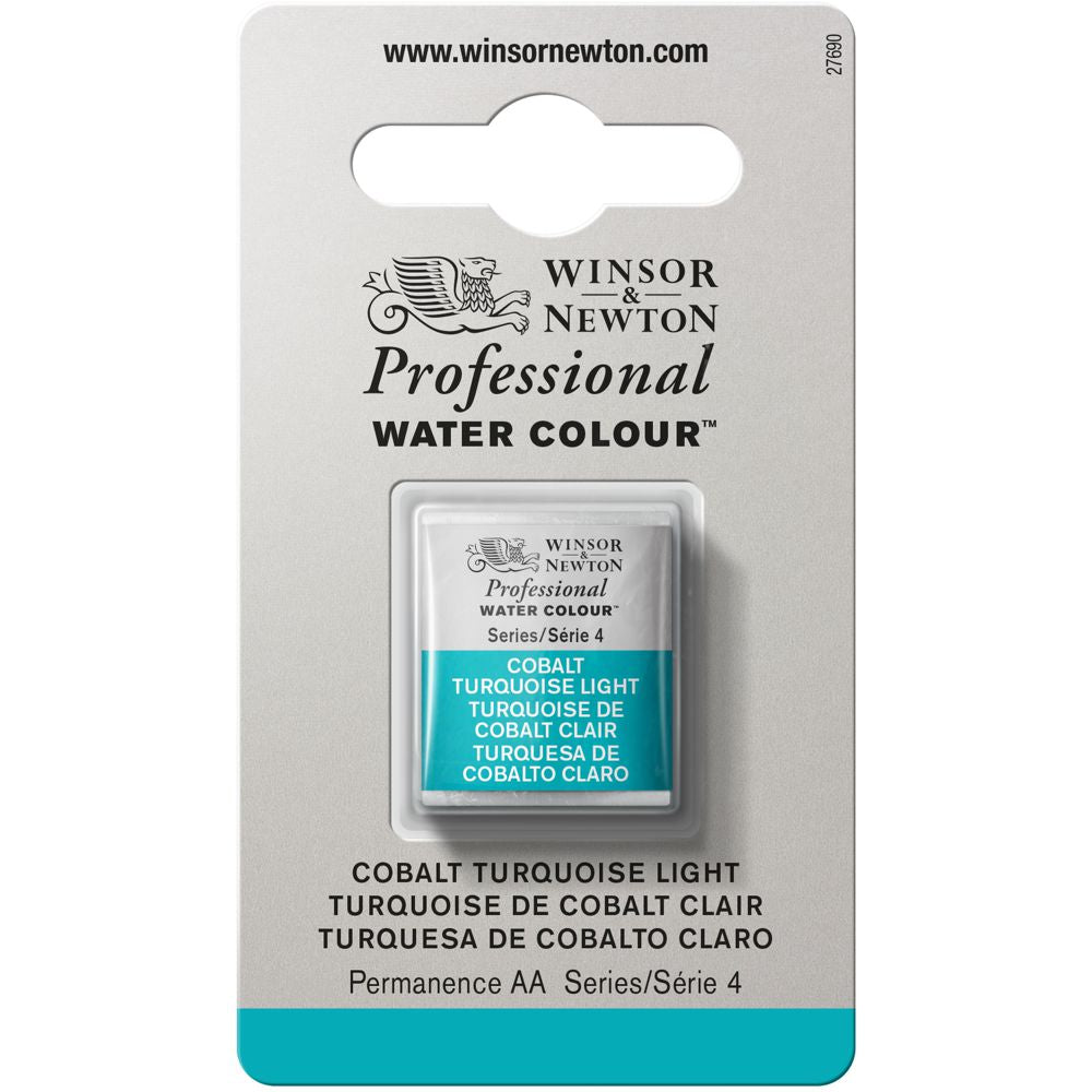 Tinta Aquarela Profissional Winsor & Newton Pastilha S4 191 Cobalt Turquoise Light