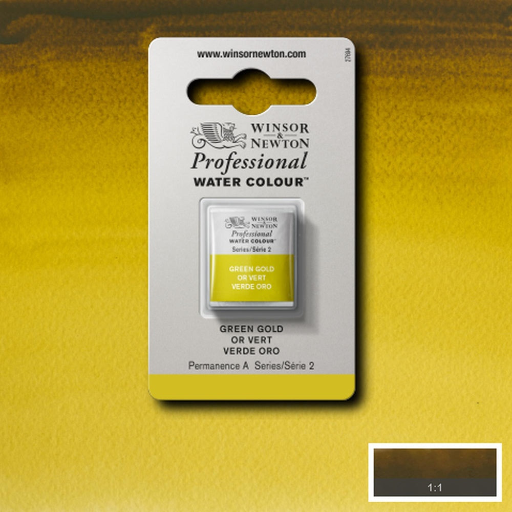 Tinta Aquarela Profissional Winsor & Newton Pastilha S2 294 Green Gold