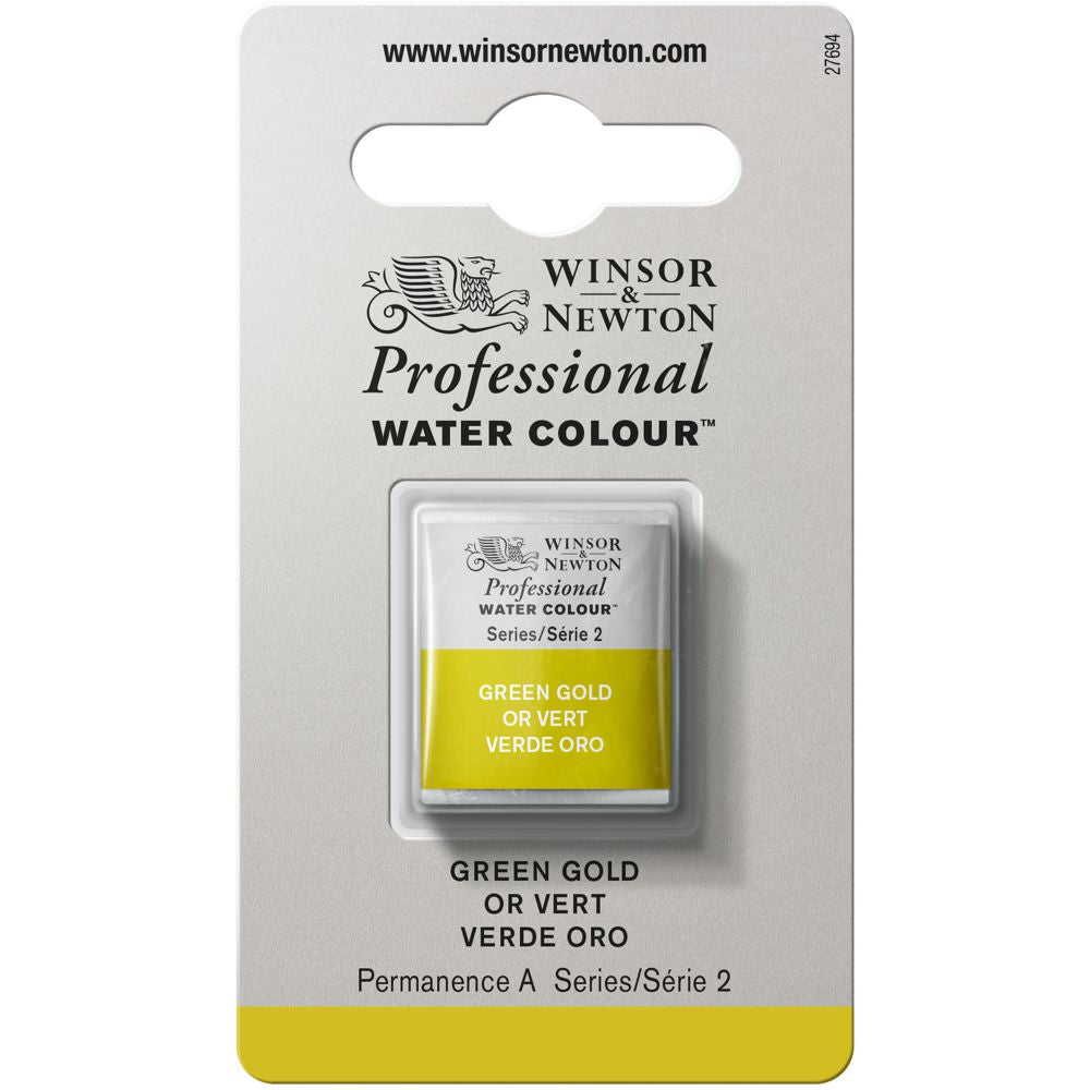 Tinta Aquarela Profissional Winsor & Newton Pastilha S2 294 Green Gold