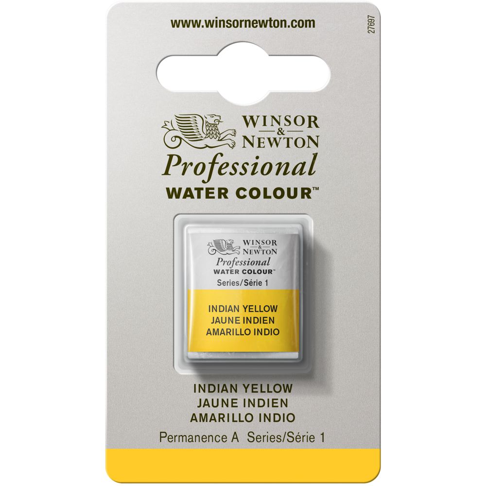 Tinta Aquarela Profissional Winsor & Newton Pastilha S1 319 Indian Yellow