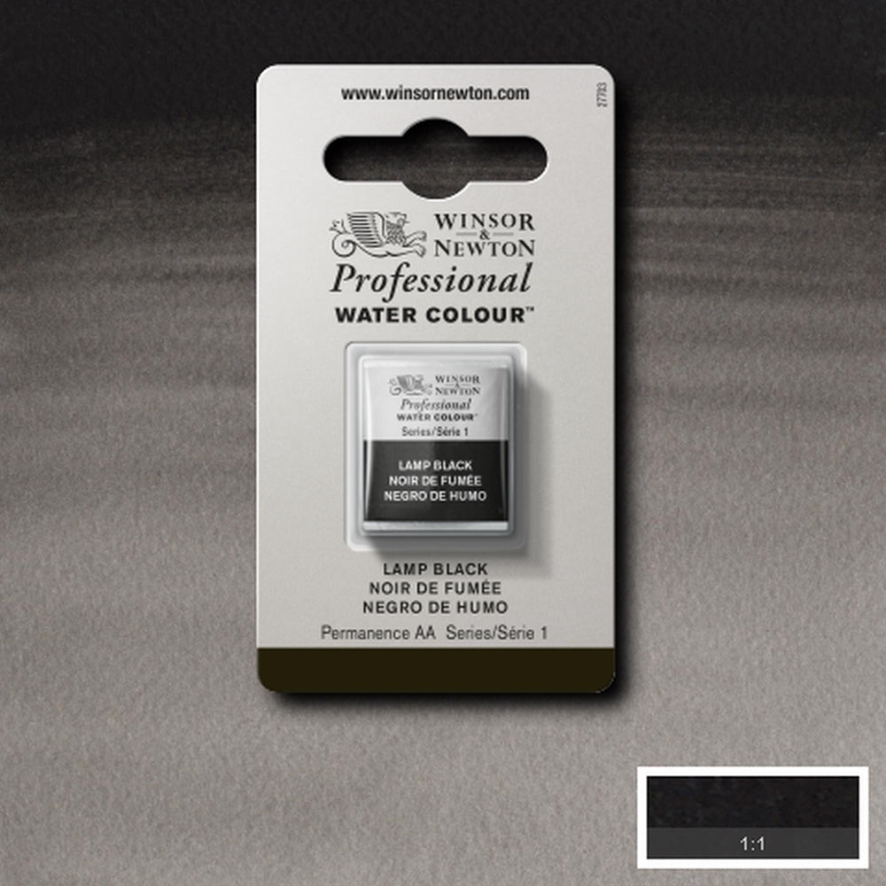 Tinta Aquarela Profissional Winsor & Newton Pastilha S1 337 Lamp Black