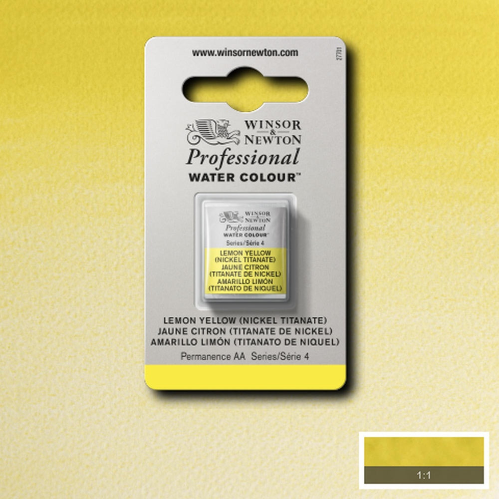 Tinta Aquarela Profissional Winsor & Newton Pastilha S4 347 Lemon Yellow