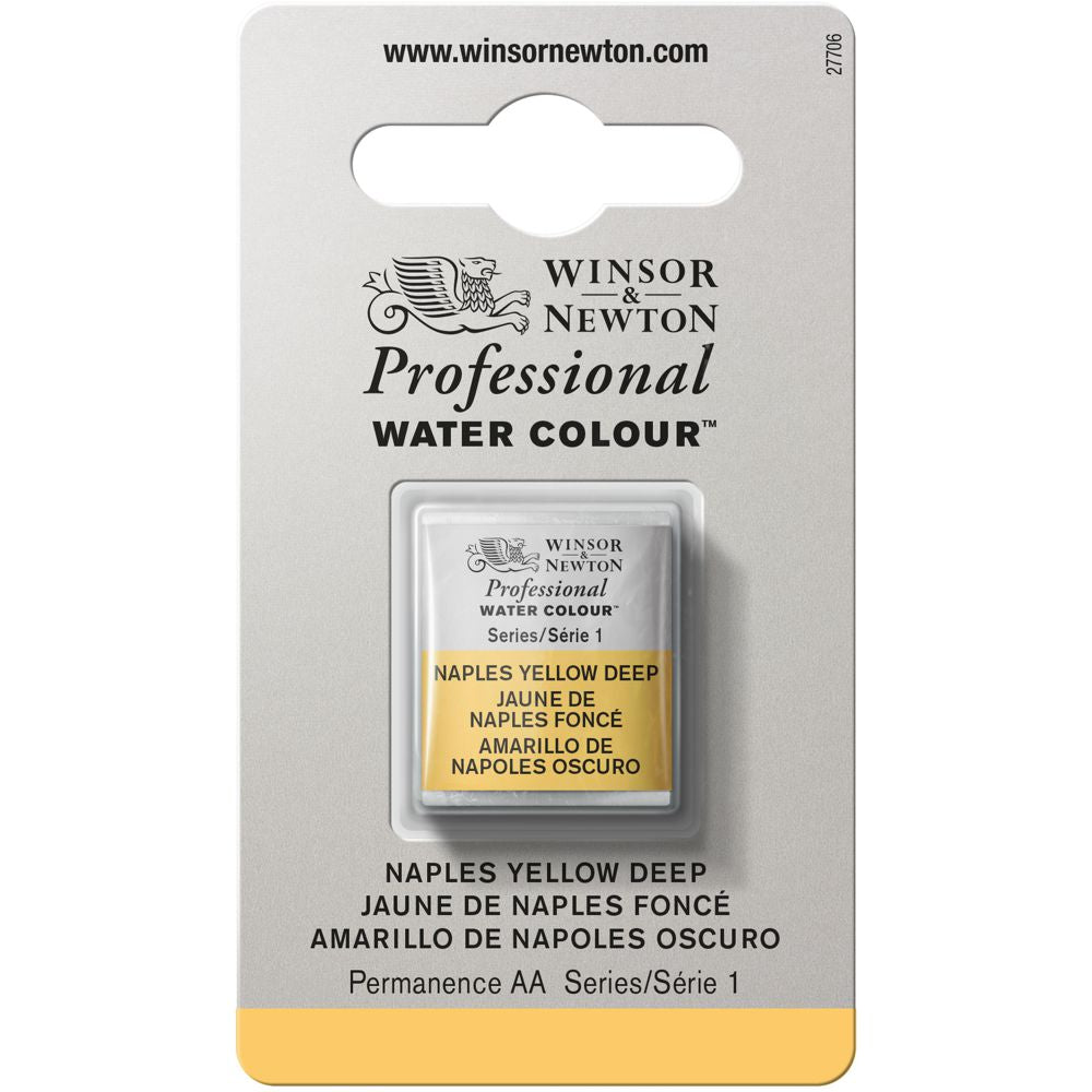 Tinta Aquarela Profissional Winsor & Newton Pastilha S1 425 Naples Yellow Deep