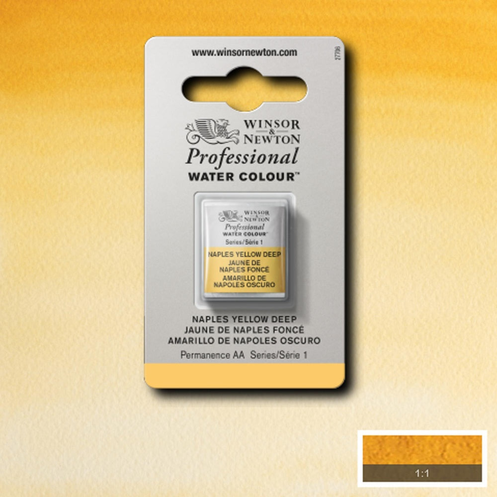 Tinta Aquarela Profissional Winsor & Newton Pastilha S1 425 Naples Yellow Deep