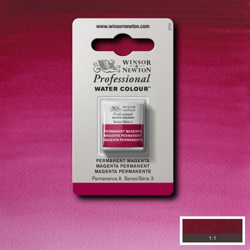Tinta Aquarela Profissional Winsor & Newton Pastilha S3 489 Permanent Magenta
