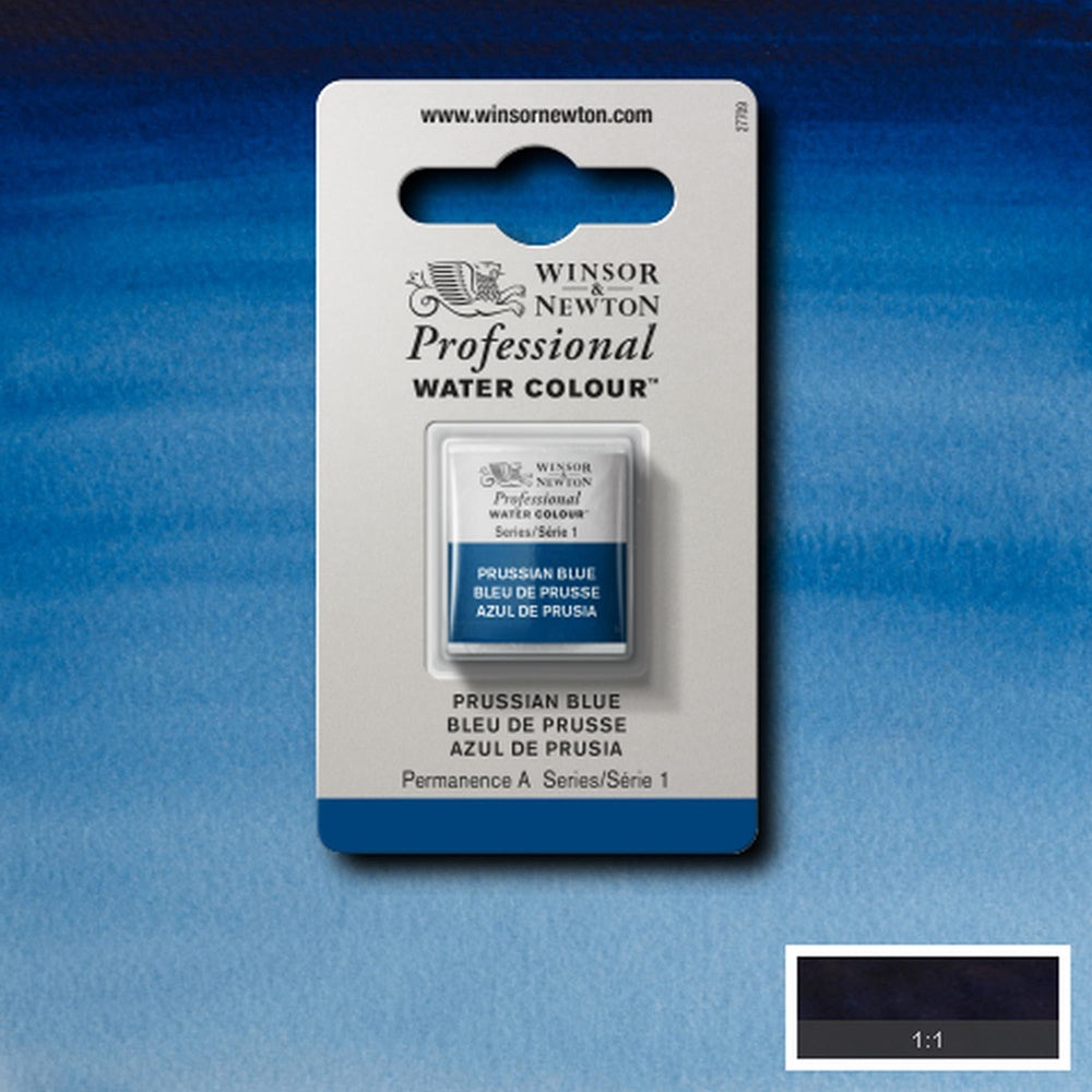 Tinta Aquarela Profissional Winsor & Newton Pastilha S1 538 Prussian Blue