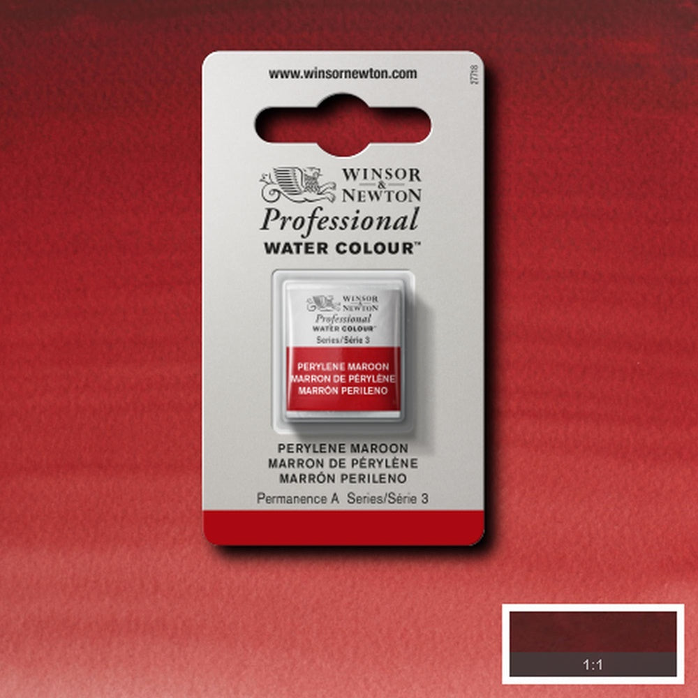 Tinta Aquarela Profissional Winsor & Newton Pastilha S3 507 Perylene Maroon