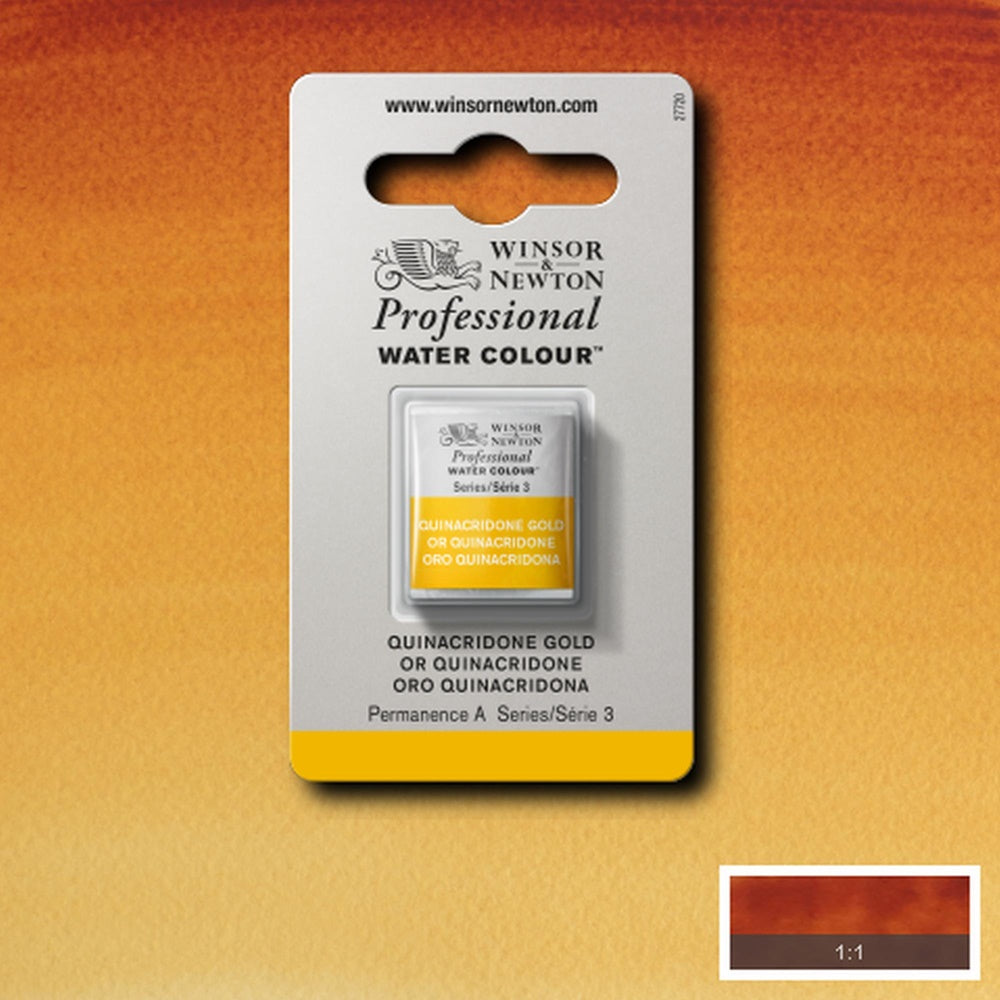 Tinta Aquarela Profissional Winsor & Newton Pastilha S3 547 Quinacridone Gold