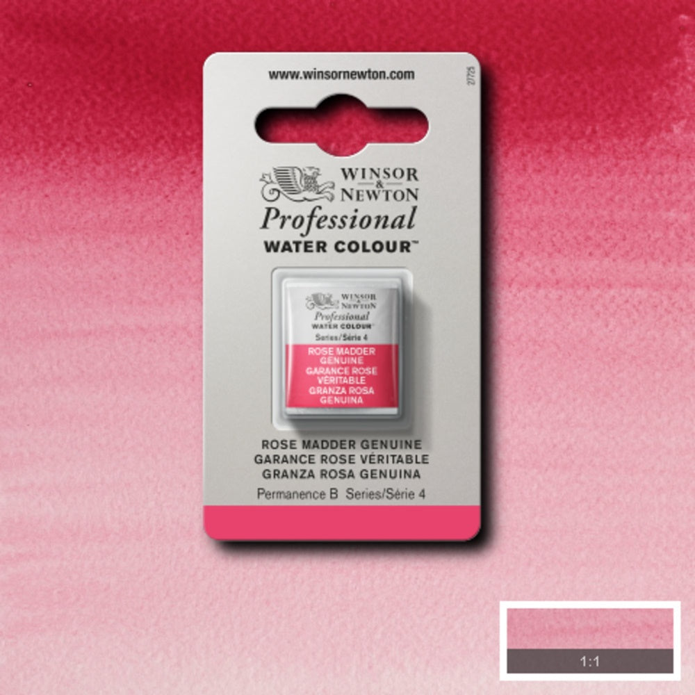 Tinta Aquarela Profissional Winsor & Newton Pastilha S4 587 Rose Madder